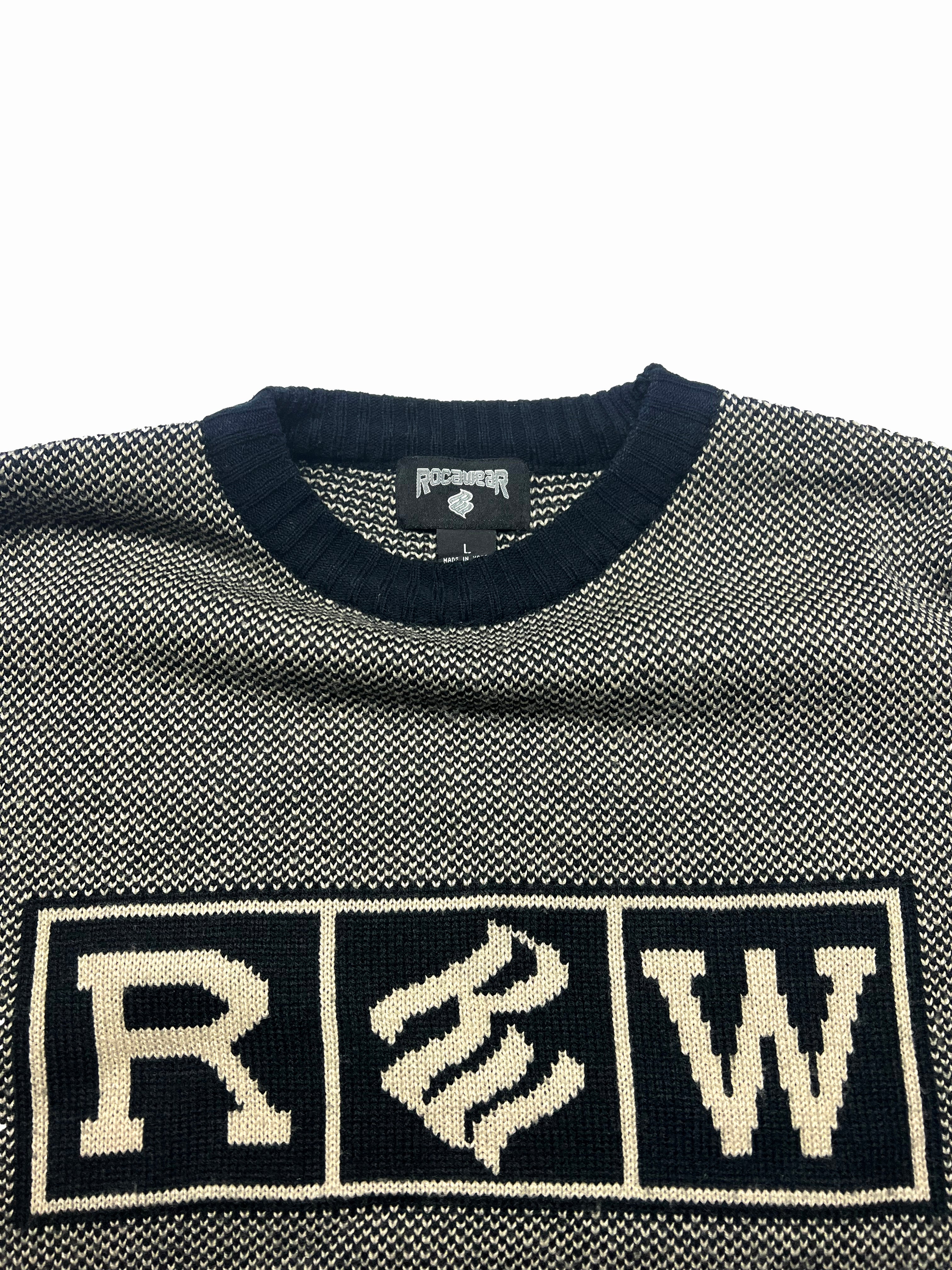 Rocawear Grey Spell Out Knit Jumper 90's