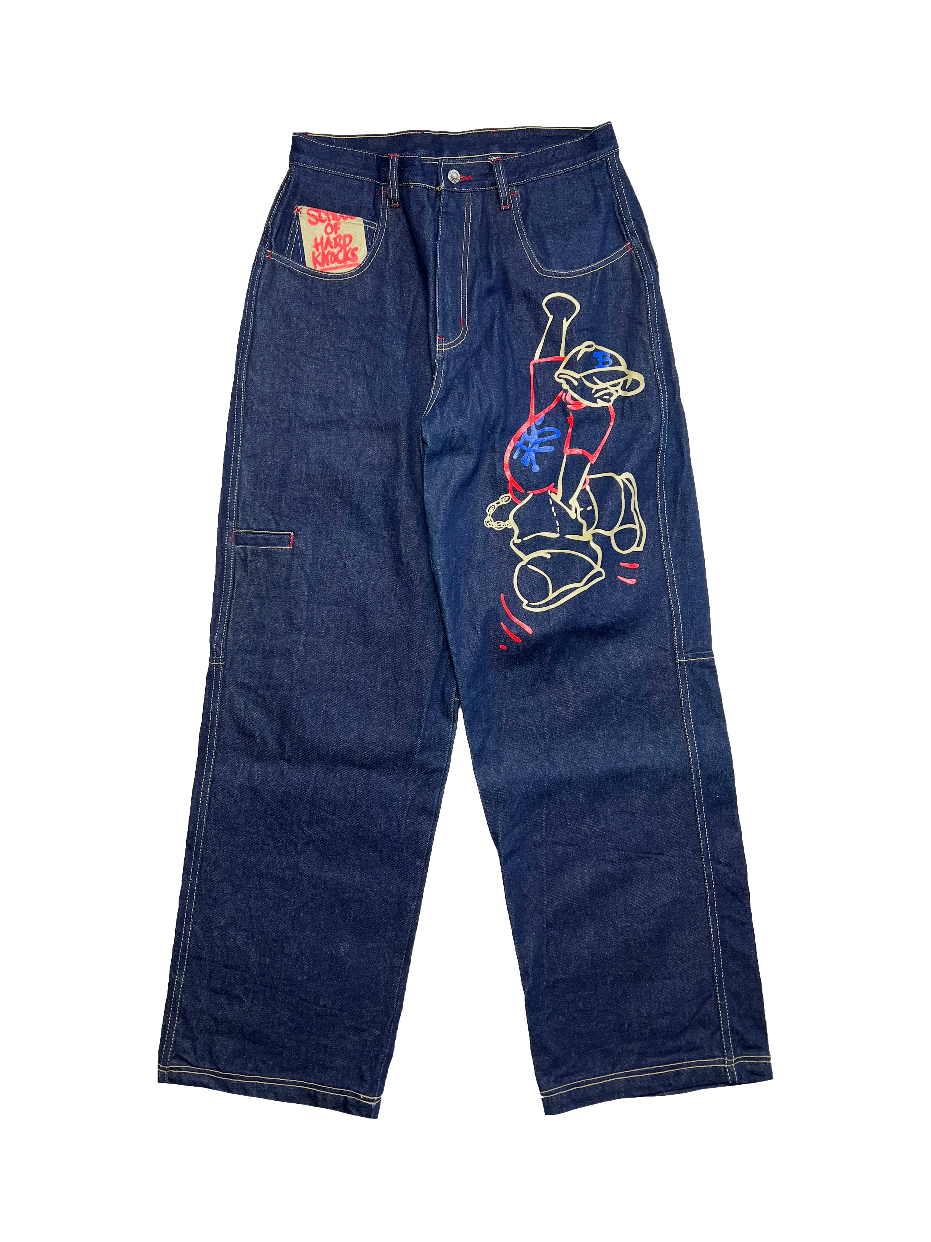 School Of Hard Knocks Indigo Character Jeans 90's