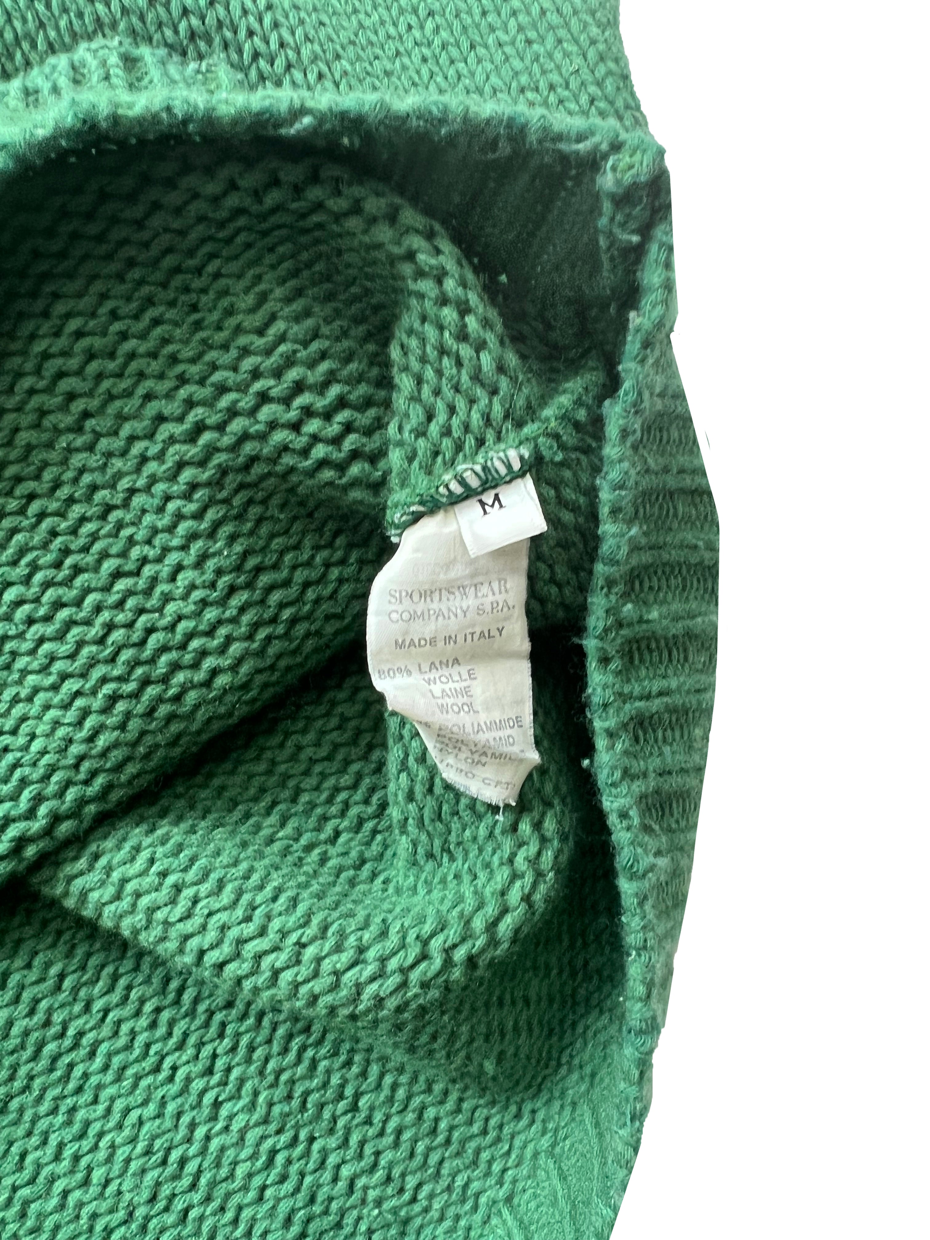 Stone island Green Wool Knit A/W 1991