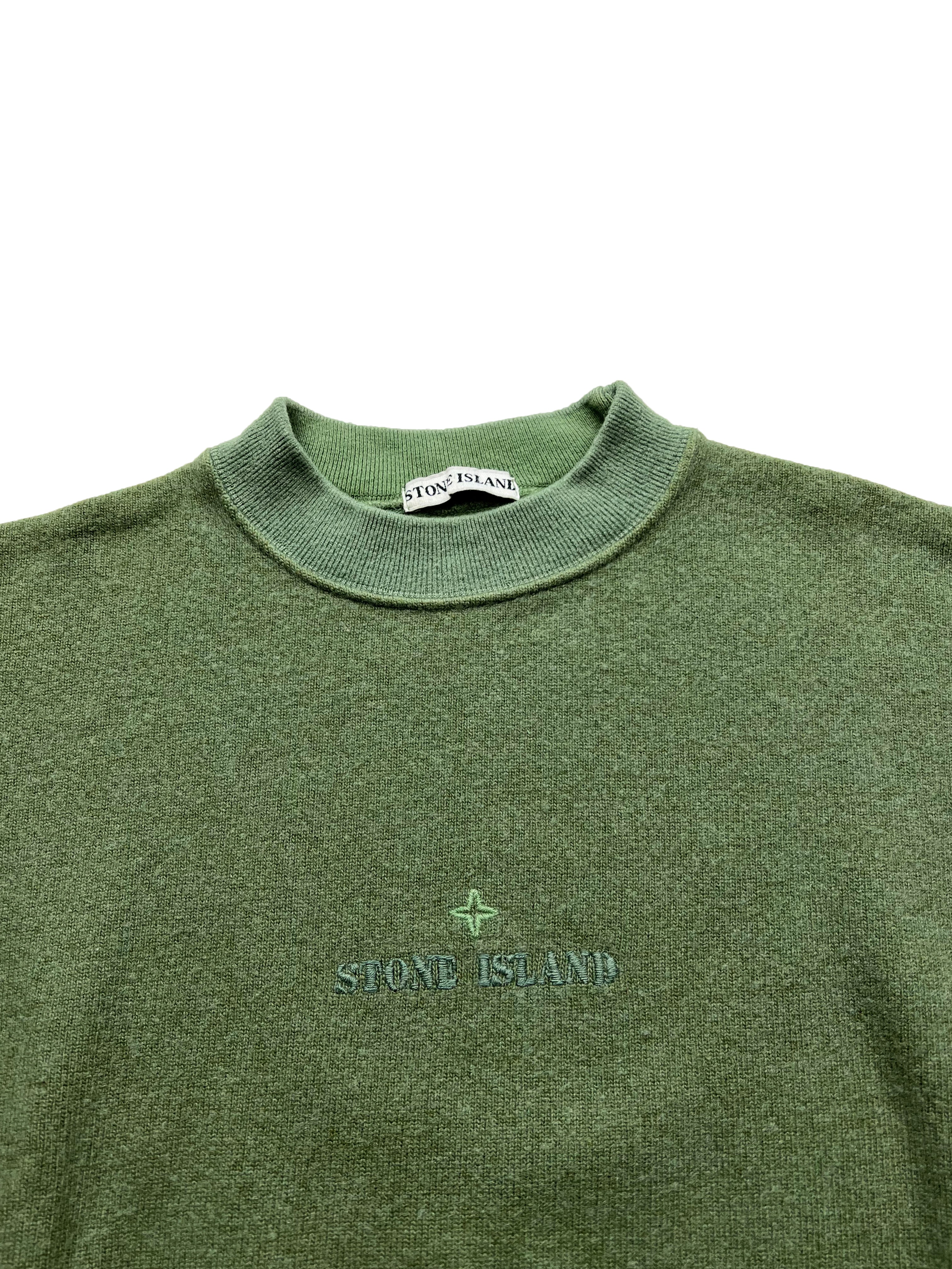 Stone island Khaki Spell Out Knit 1989