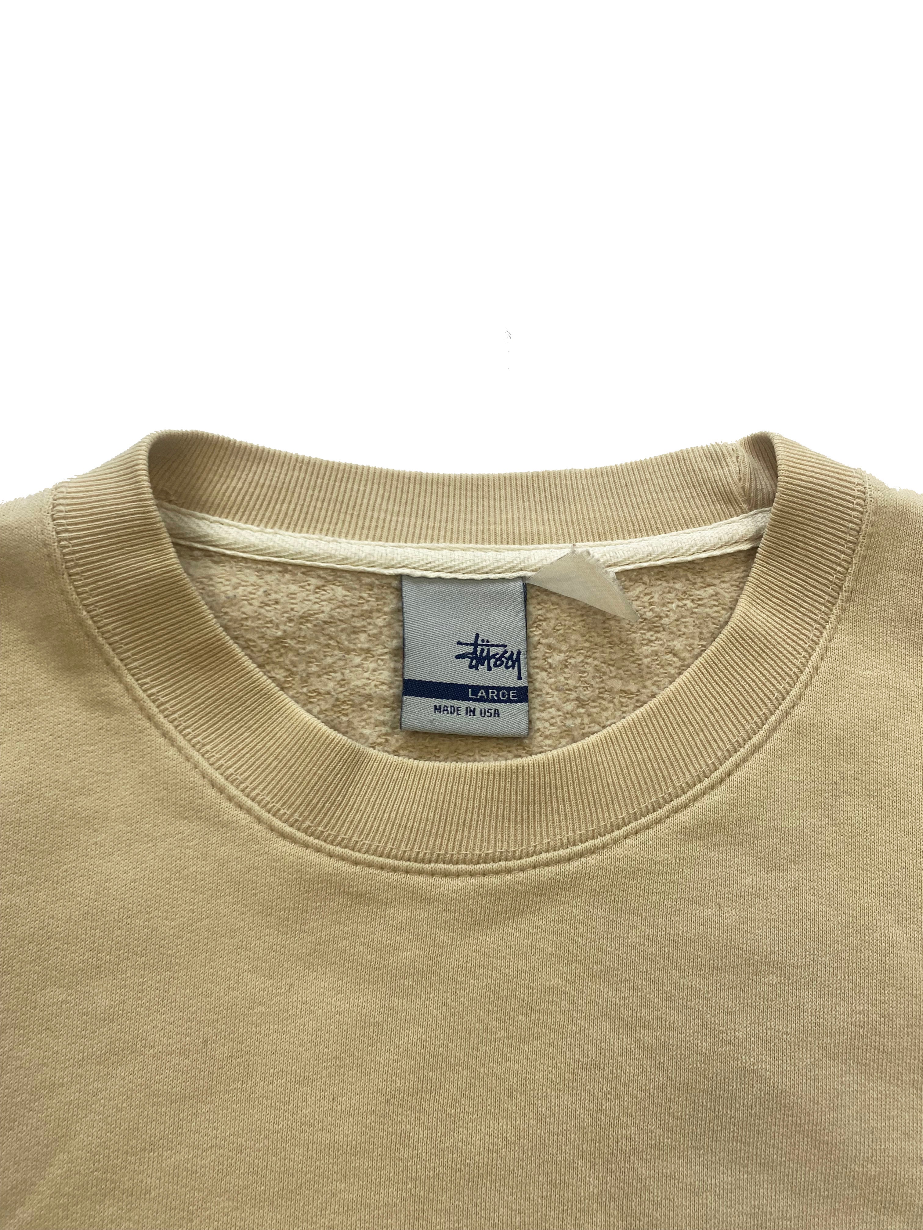 Stussy Beige Spell Out Sweatshirt 00's