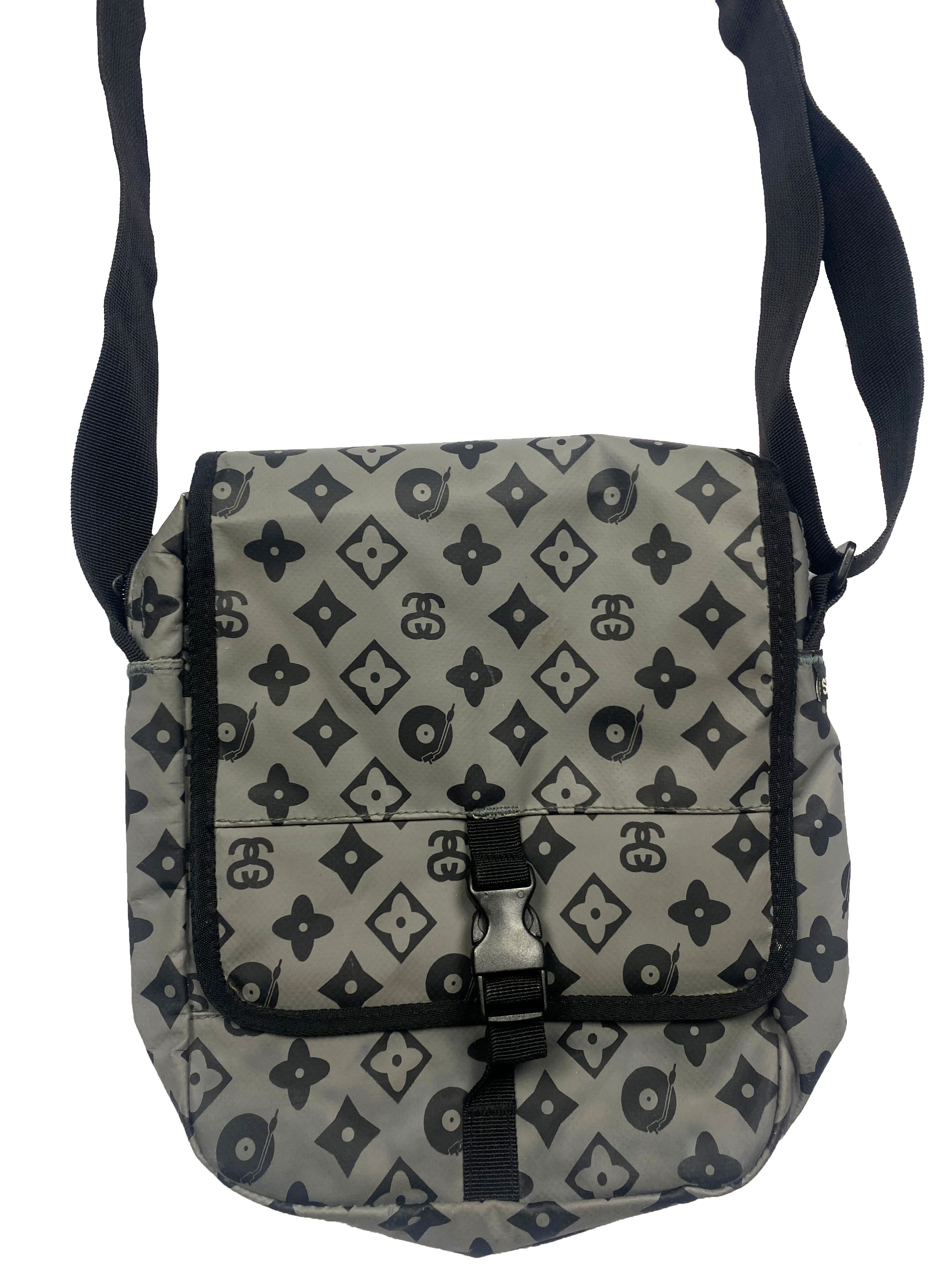 Stussy 'Louis Vuitton' Black & Grey Side Bag 00's