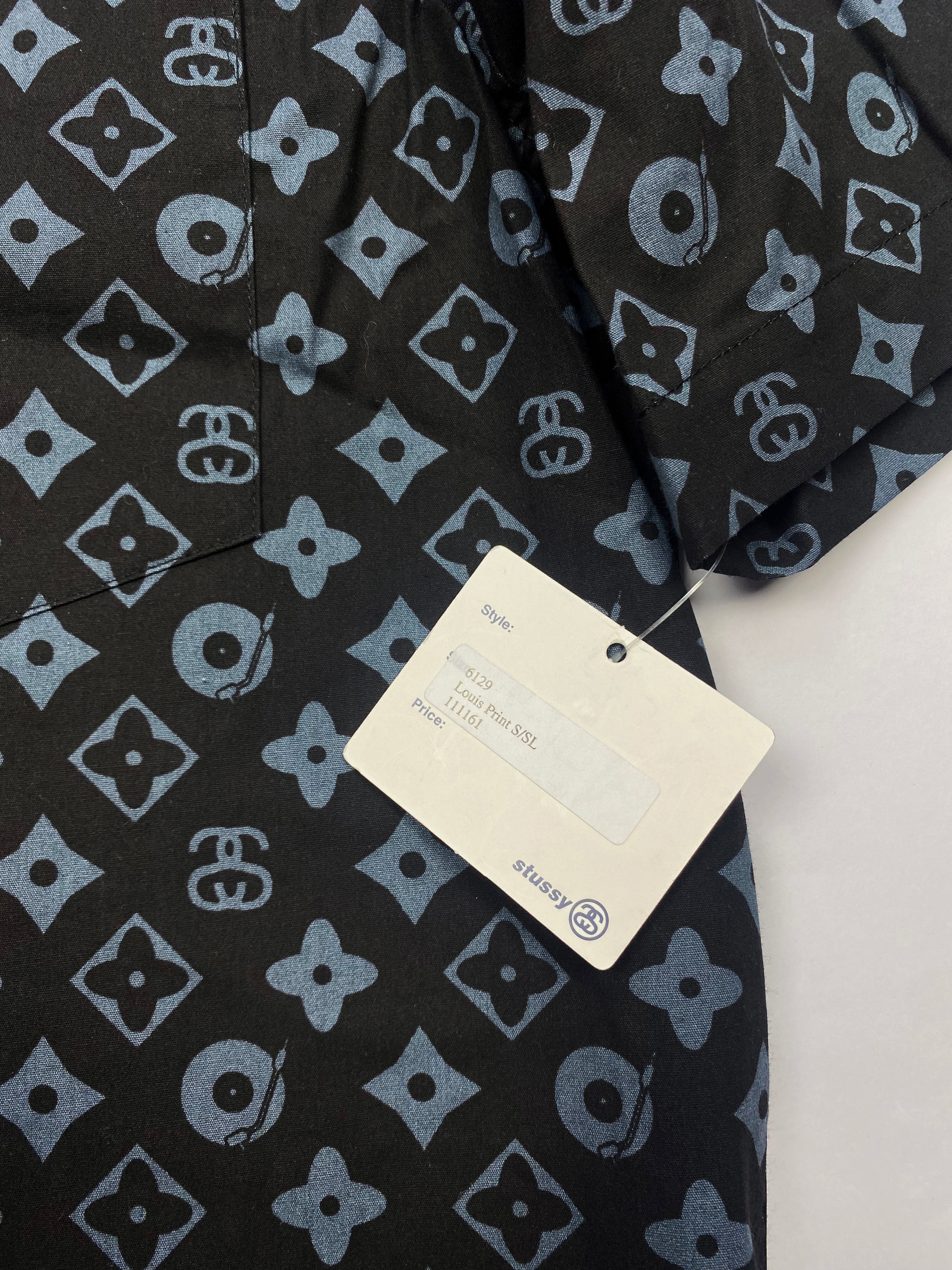 Stussy 'Louis Vuitton' Black & Grey Short Sleeve Shirt BNWT 00's Size Small