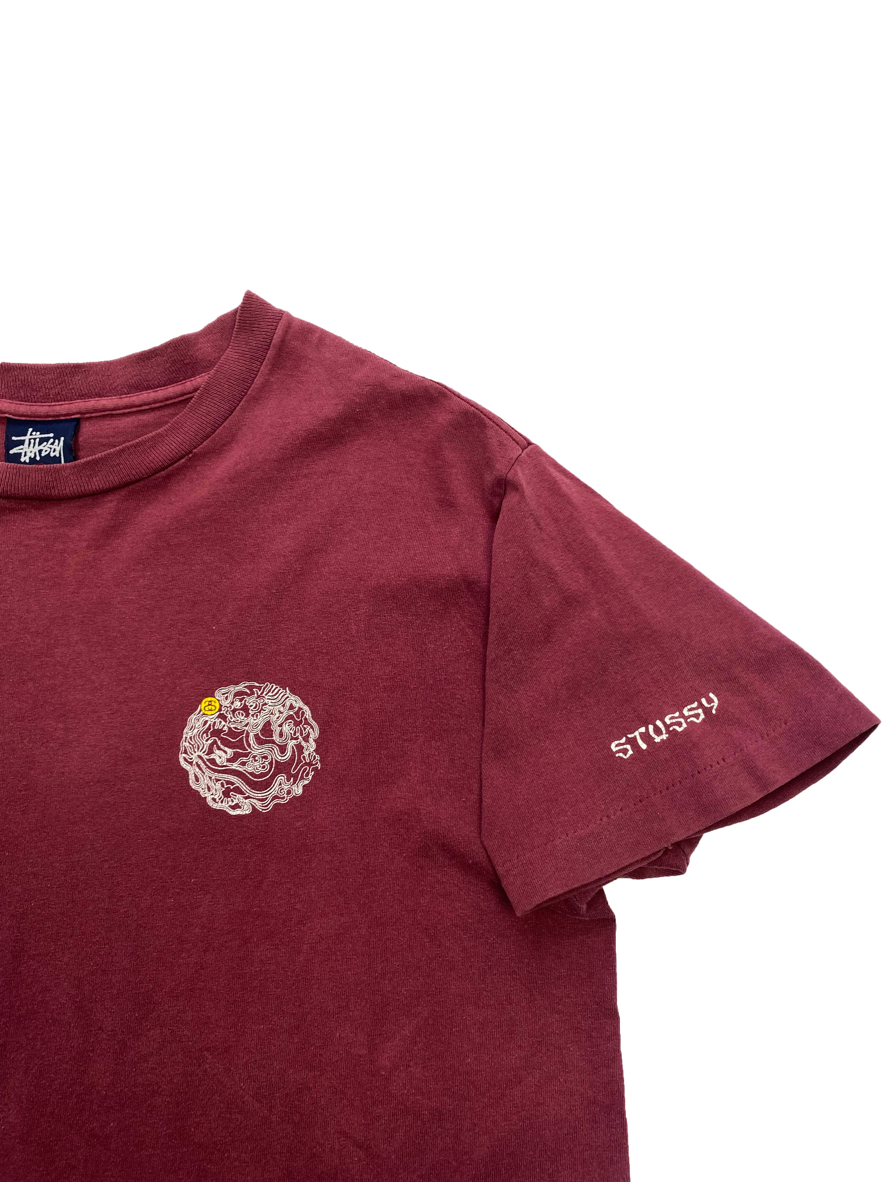 Stussy Dragon Burgundy T-shirt 90's