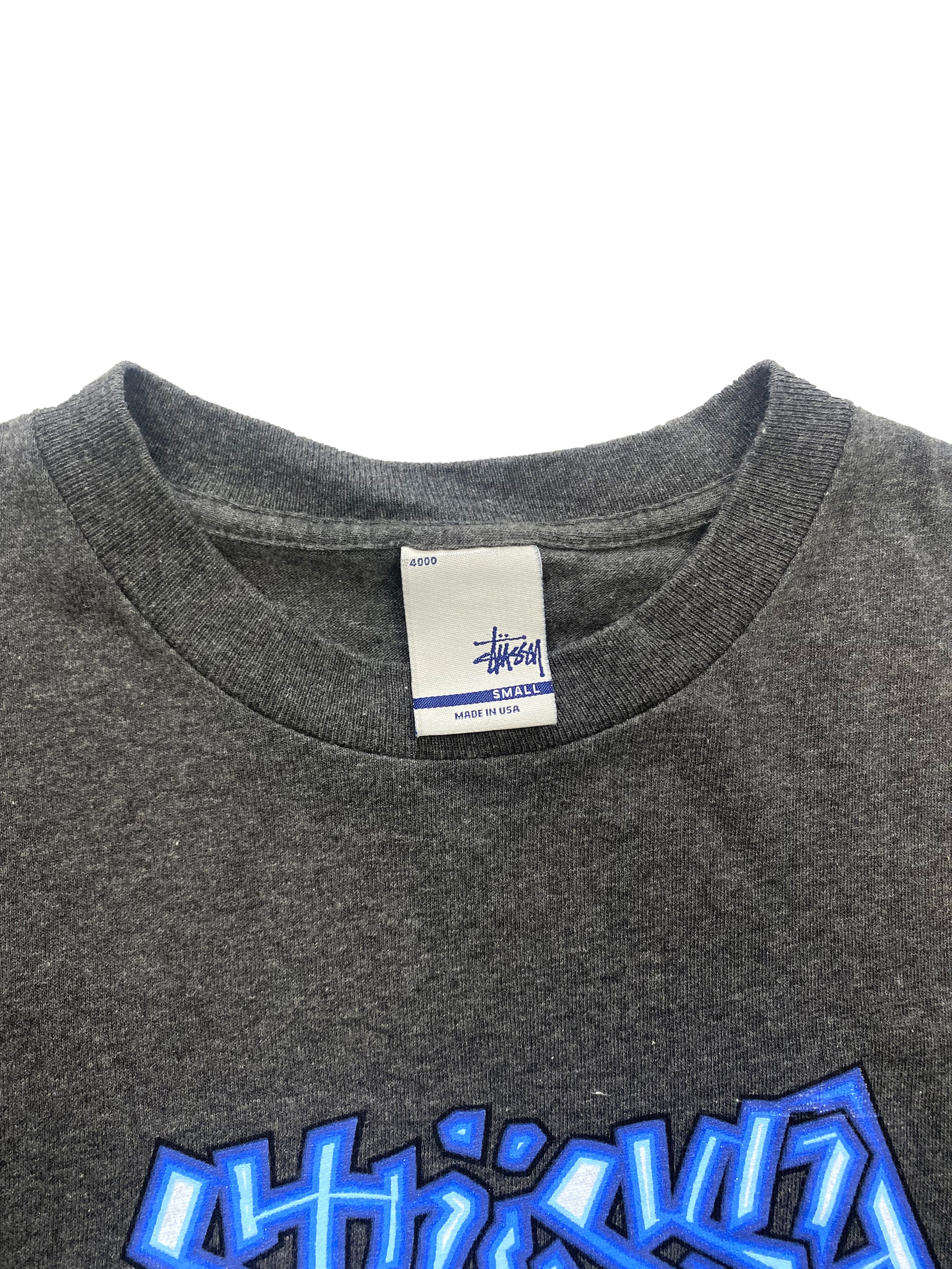 Stussy Grey Spell Out Tee 00's