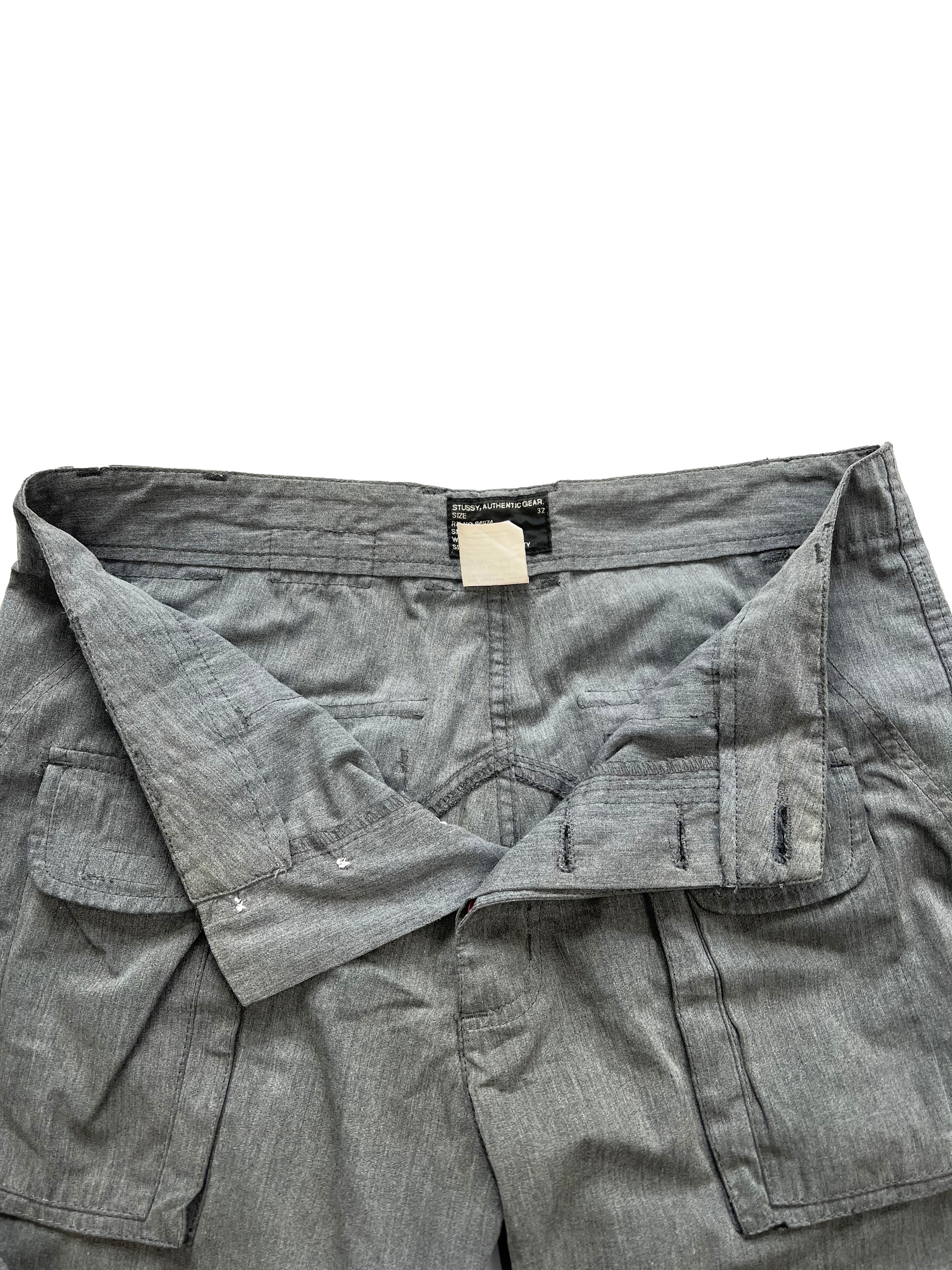 Stussy Grey Multi Pocket Cargo Trousers 00's