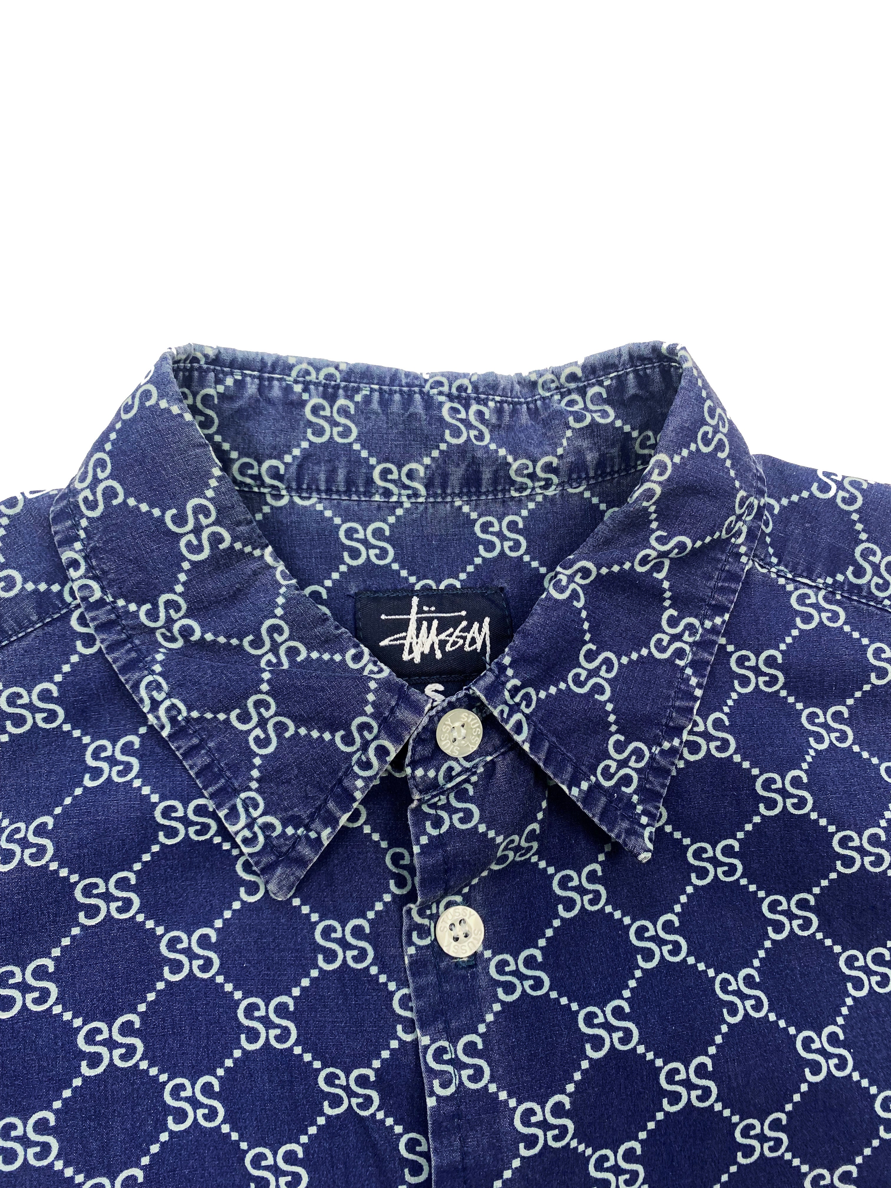 Stussy 'Gucci' Navy Monogram Shirt 00's