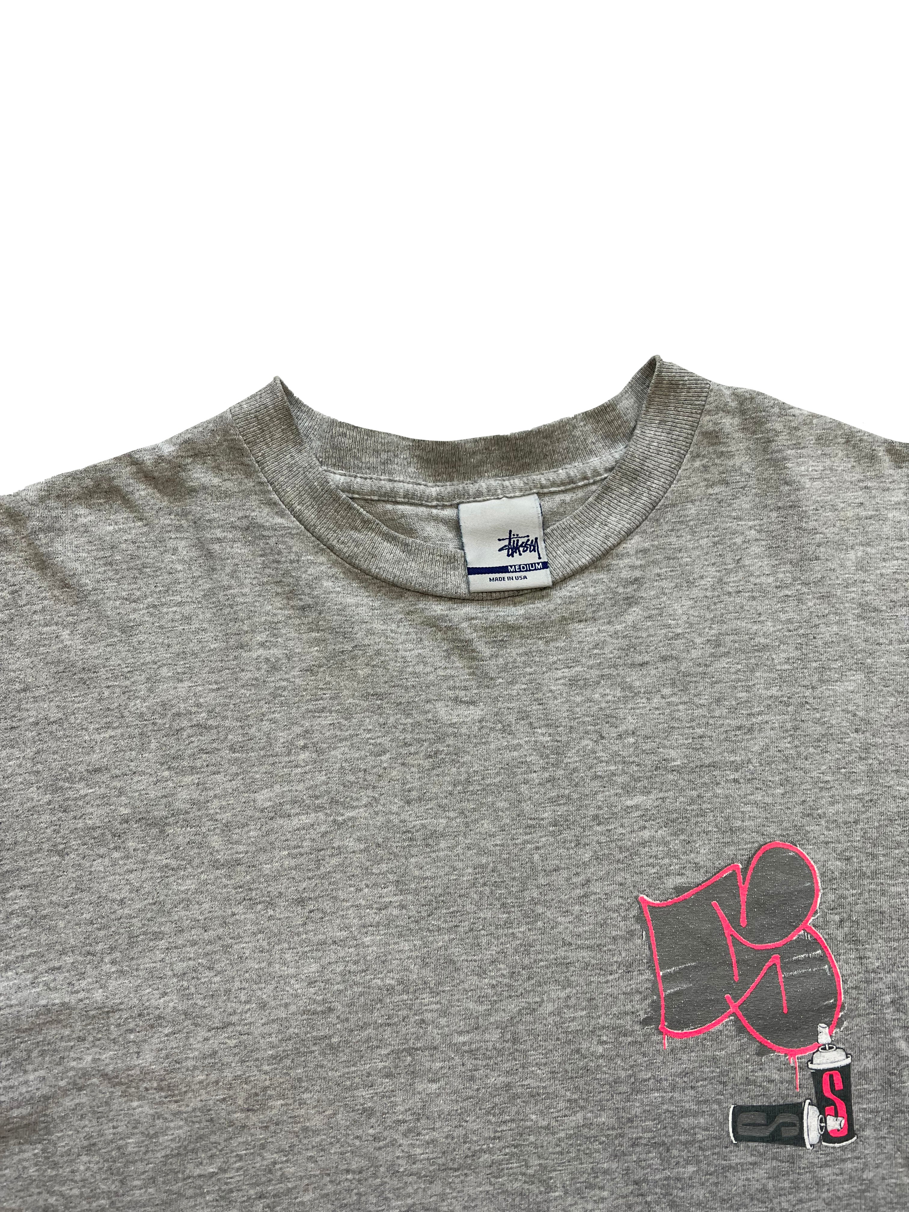 Stussy Grey Spray Can T-shirt 00's