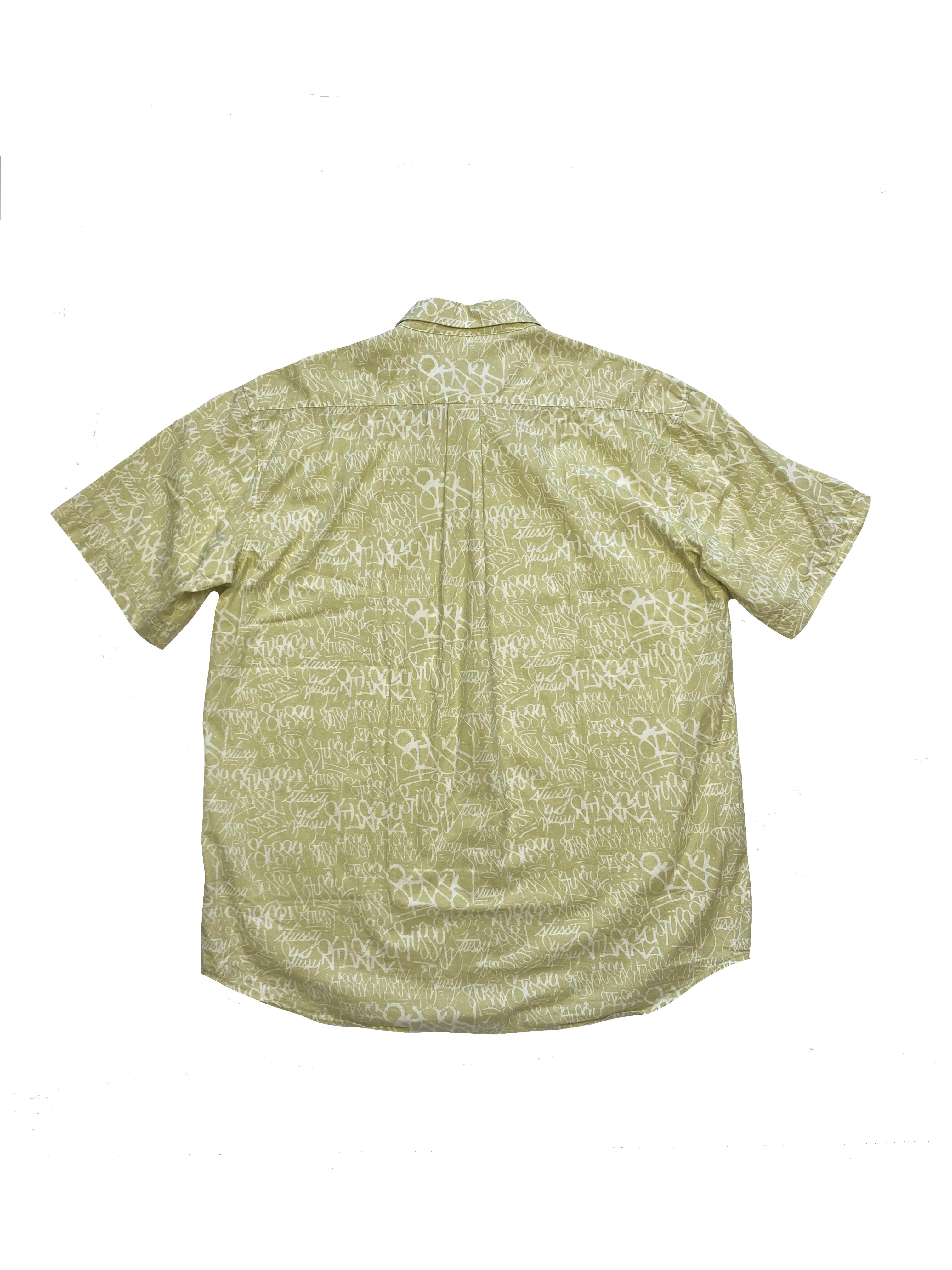 Stussy Beige Spell Out Shirt 90's