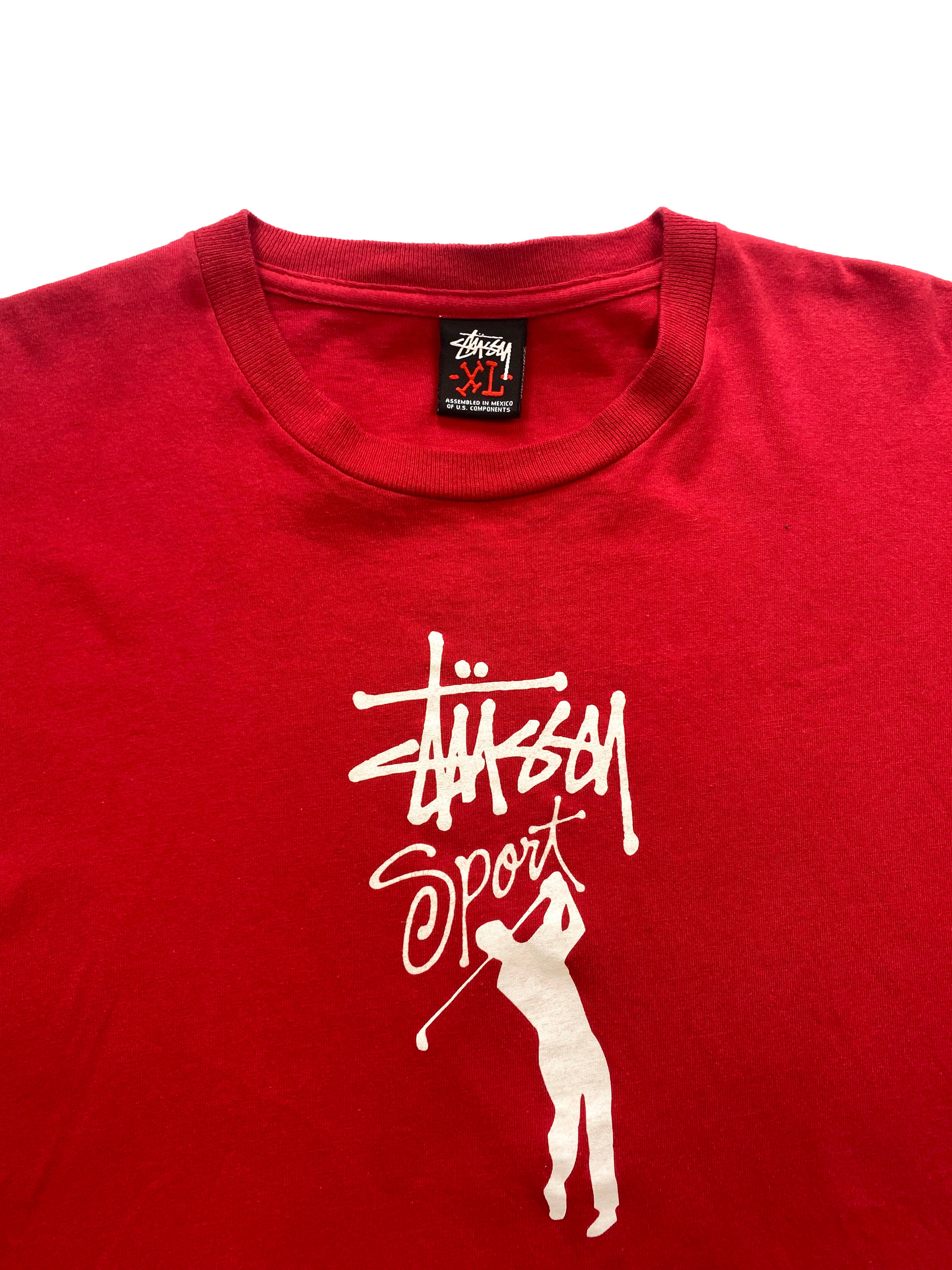 Stussy Sport Red Spell Out T-shirt 00's