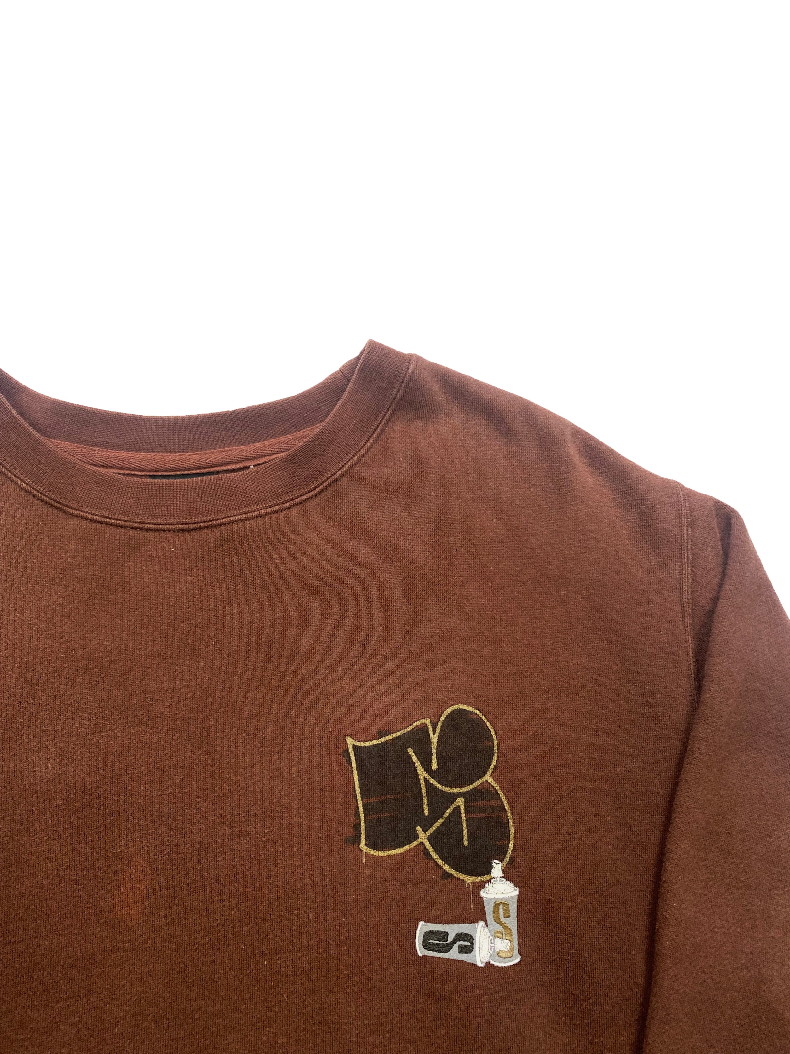 Stussy Spray Can Brown Sweatshirt 90's