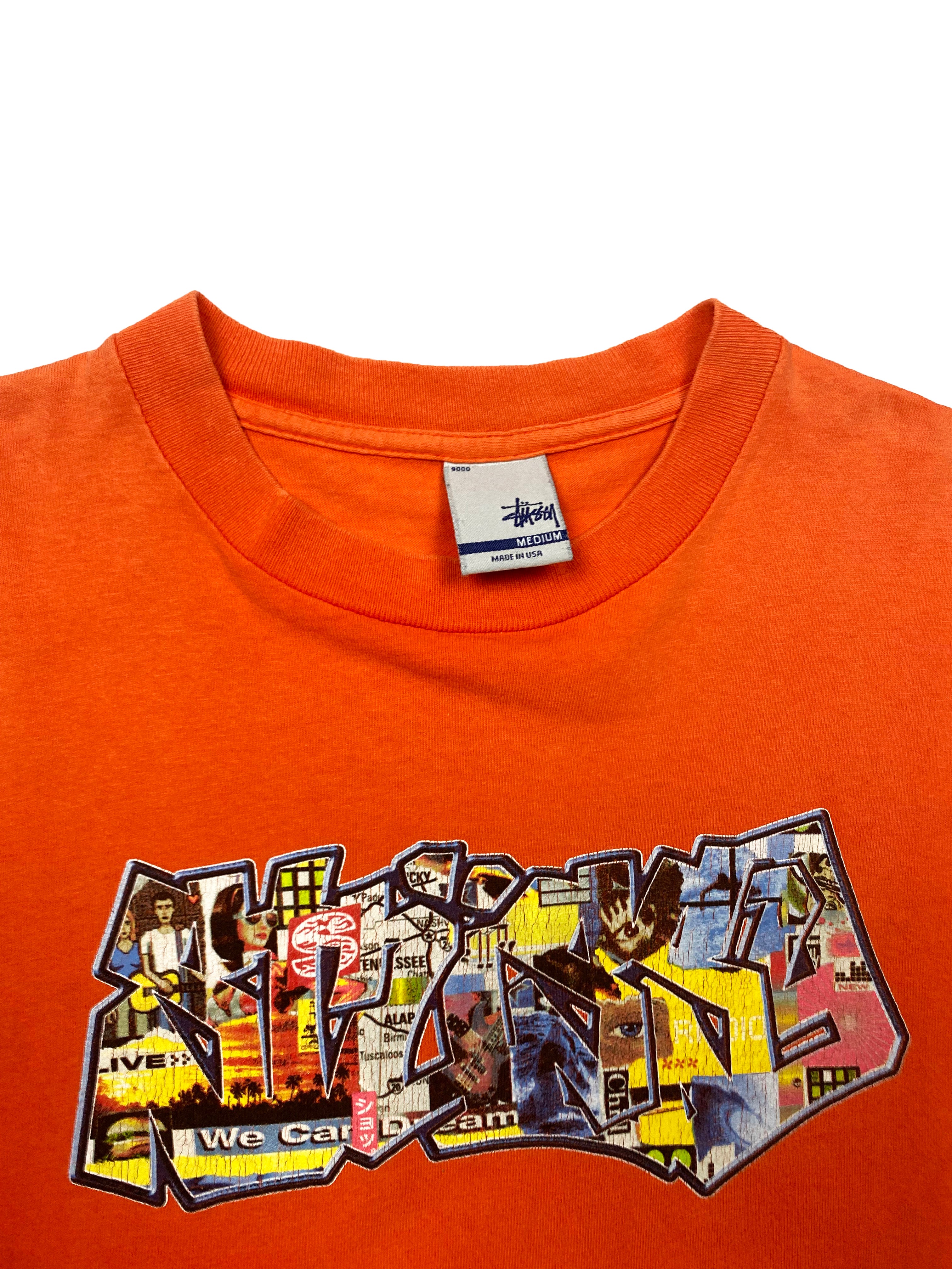 Stussy 'We Can Dream' Orange T-shirt 00's