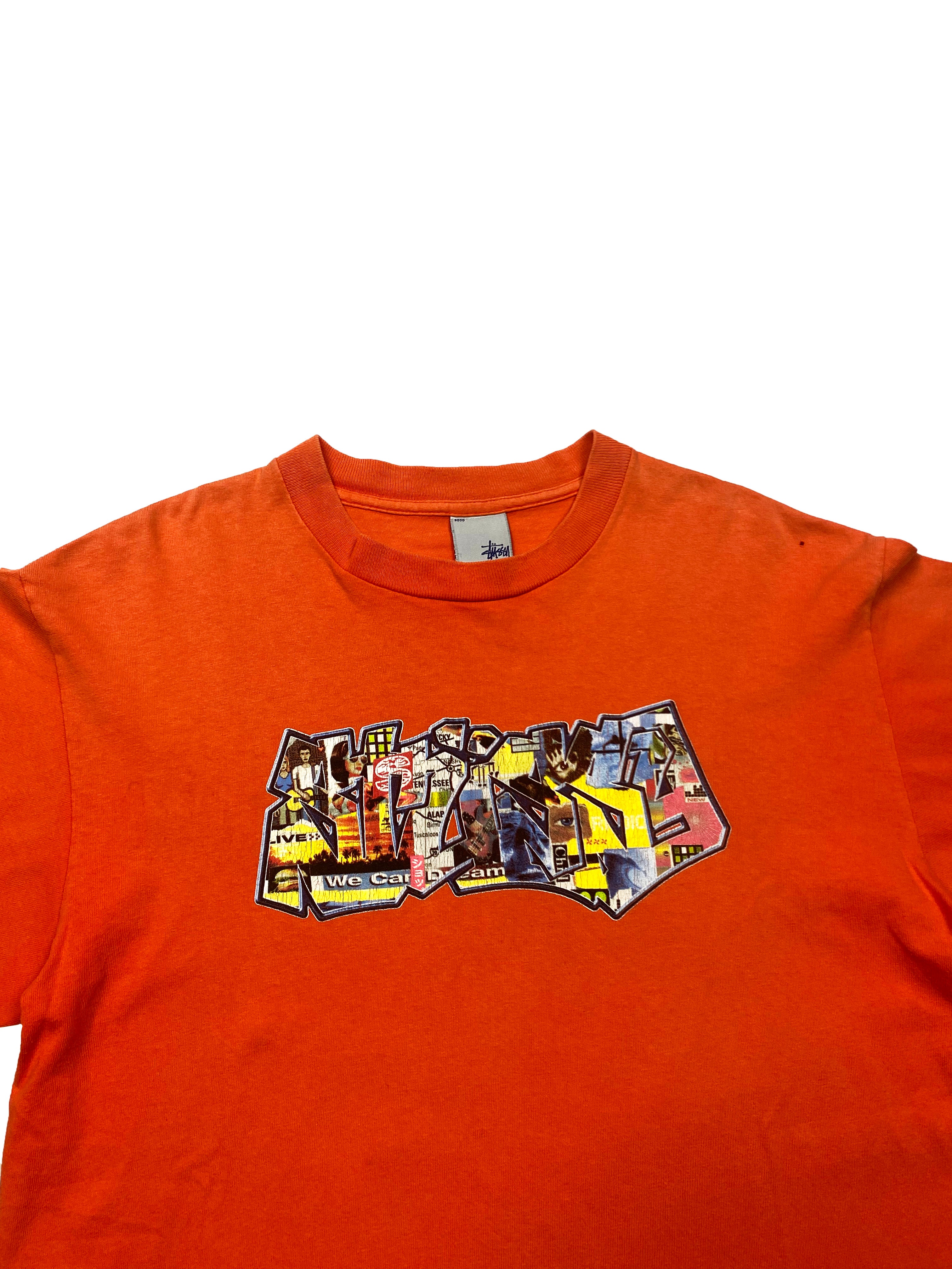 Stussy 'We Can Dream' Orange T-shirt 00's